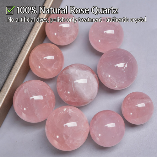 Natural Rose Quartz Crystal Sphere | Pink Crystal Ball for Healing & Home Decor