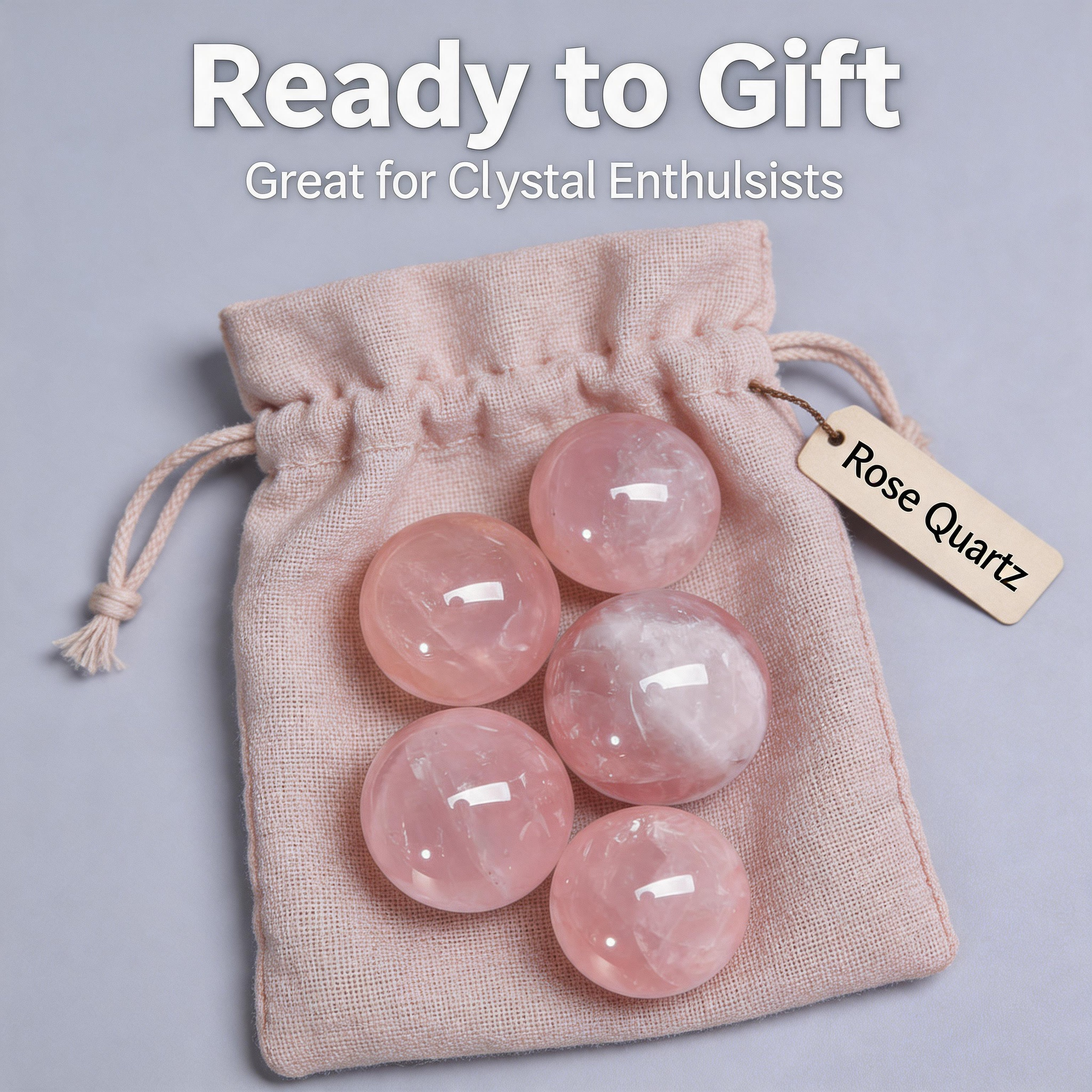 Natural Rose Quartz Crystal Sphere | Pink Crystal Ball for Healing & Home Decor